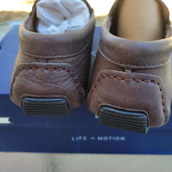 NEW ROCKPORT LEATHER DRIVERS BROWN SLIP ON PREPPY LOAFERS 7 1/2 MENS 7.5 BOX NWT - Picture 5 of 6